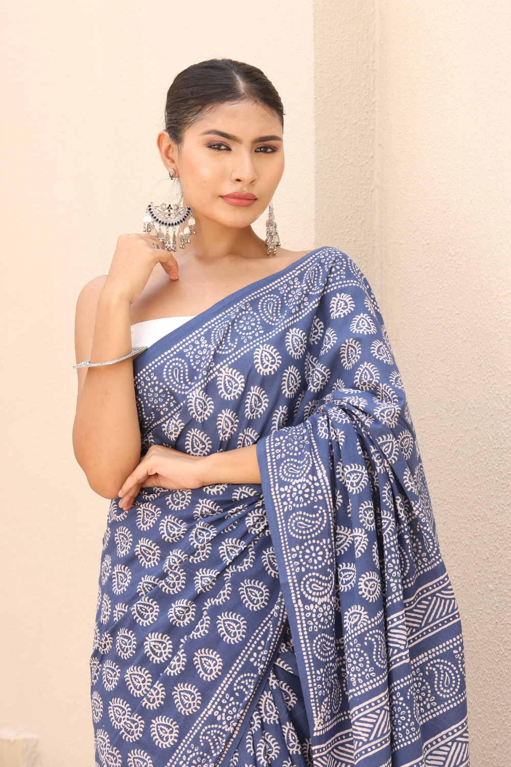 Serene Blue Cotton Saree – Breathable, Elegant & Everyday Chic