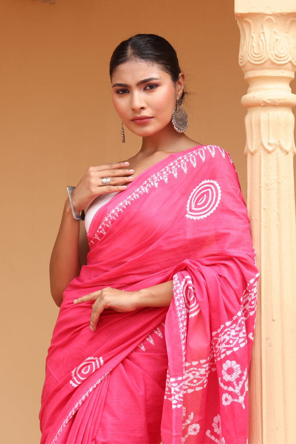 Graceful Pink Cotton Saree – Soft, Breathable & Effortlessly Elegant