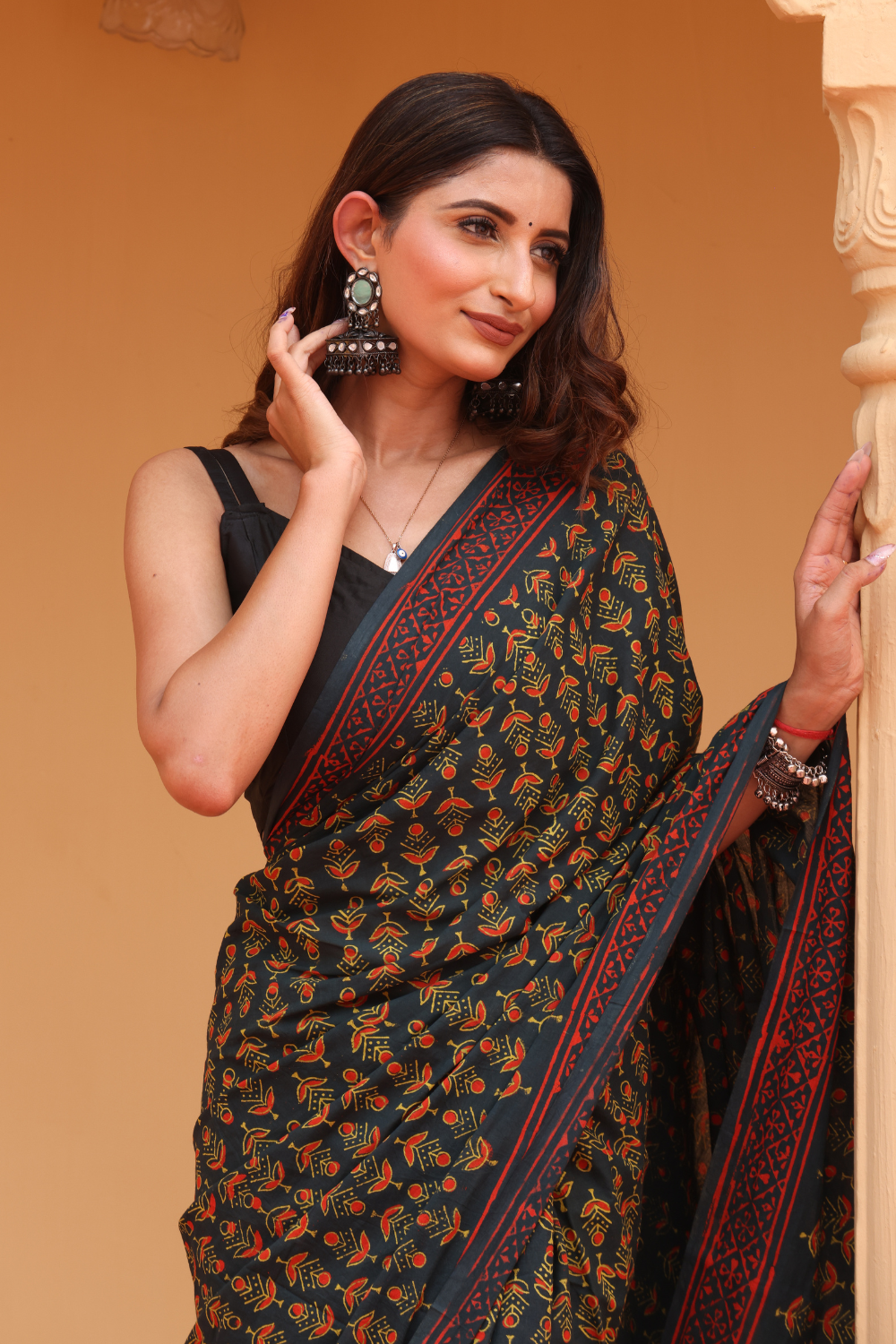 Refreshing Green Cotton Saree – Lightweight, Breathable & Timelessly Elegant