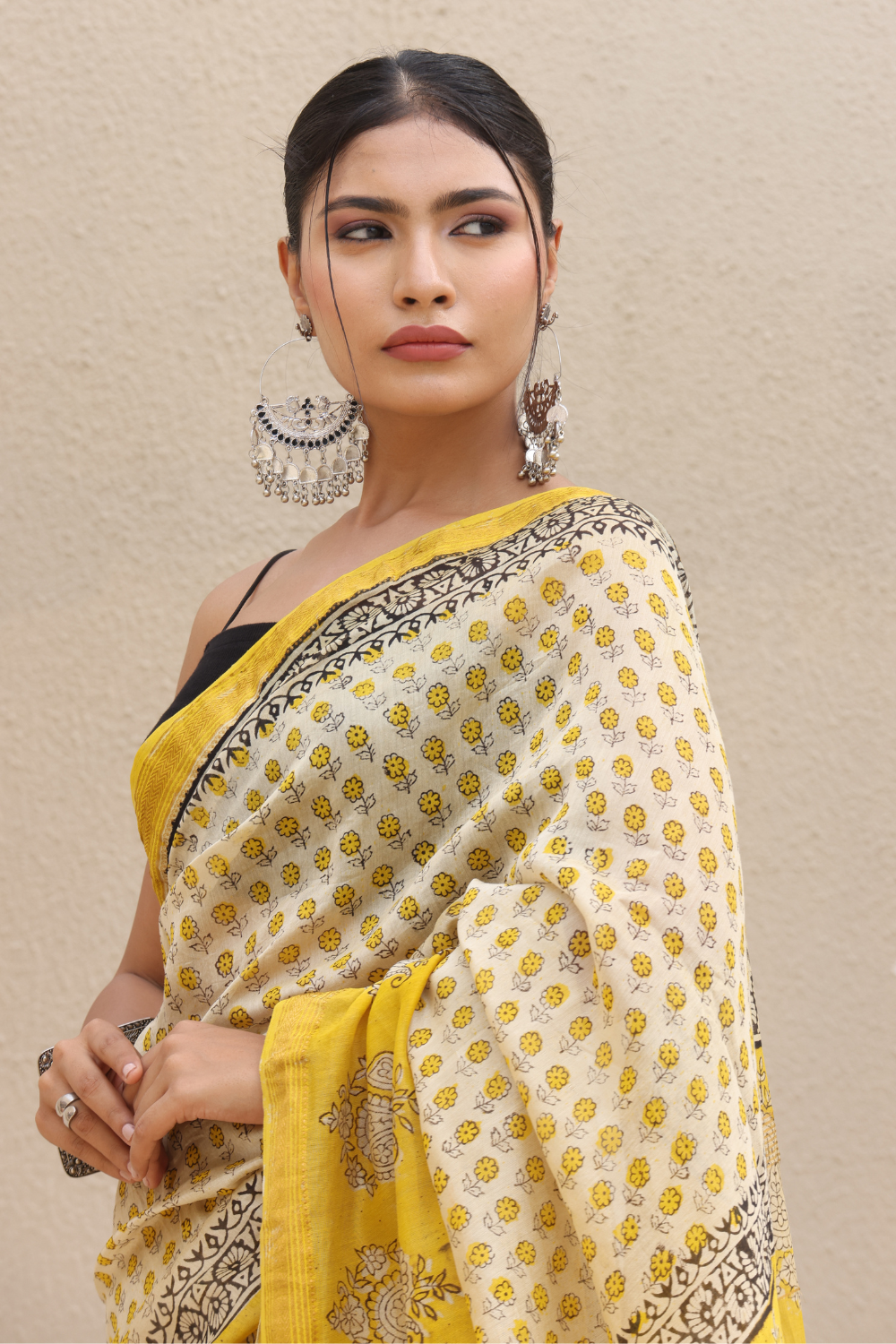 Radiant Yellow Chanderi Silk Saree