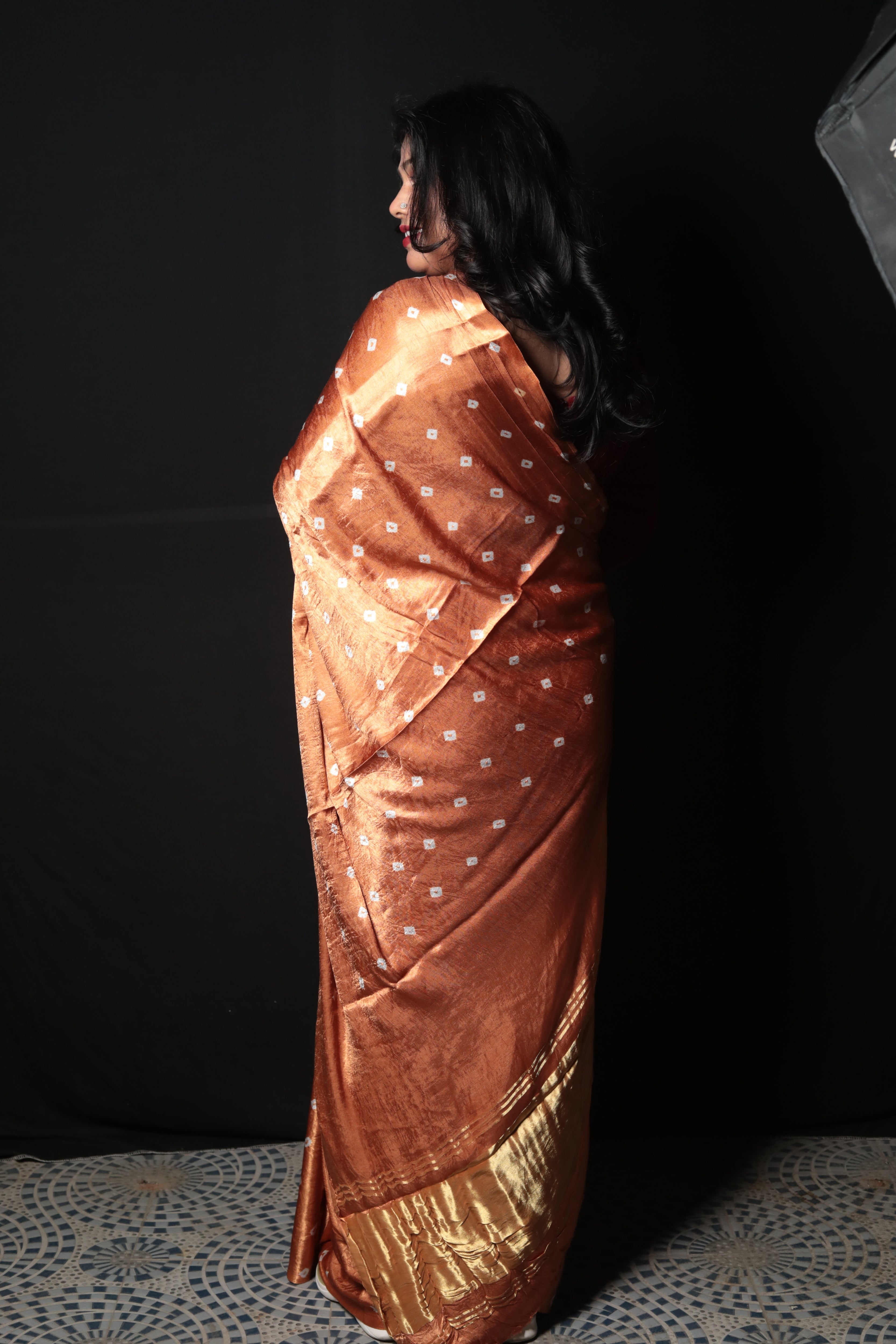 Pure Gajji Silk Bandhani Saree