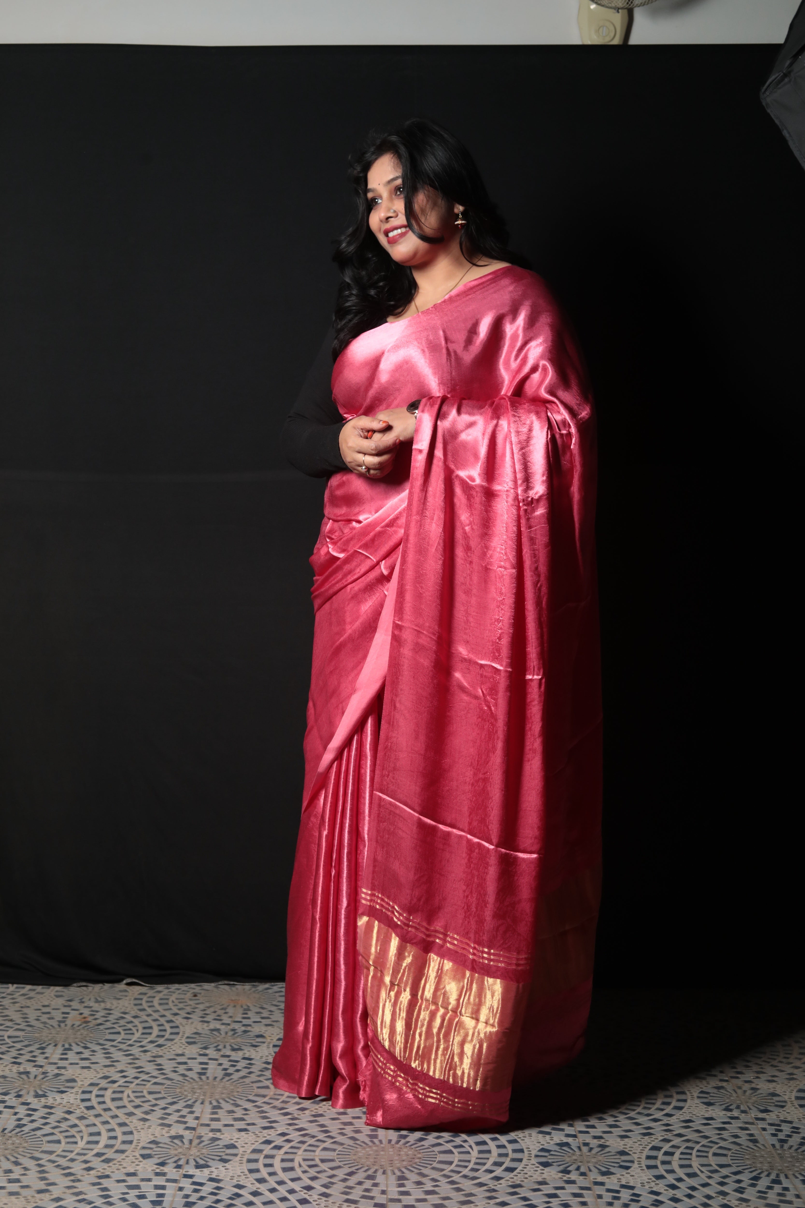 Plain Gajji Silk Saree with Zari Palla