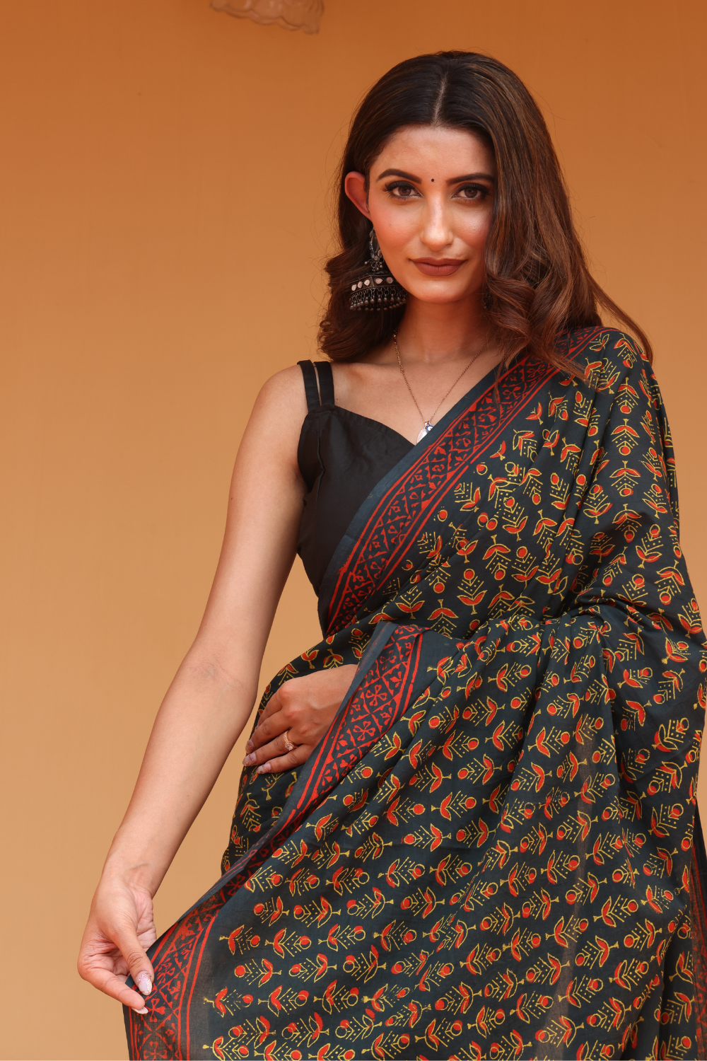 Refreshing Green Cotton Saree – Lightweight, Breathable & Timelessly Elegant