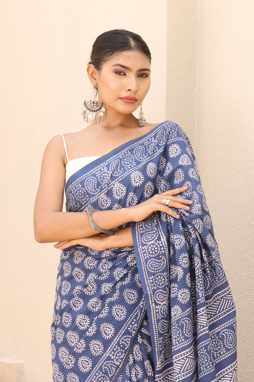 Serene Blue Cotton Saree – Breathable, Elegant & Everyday Chic