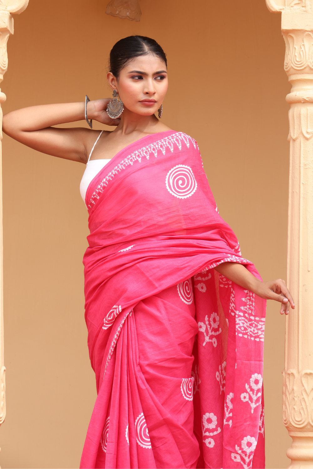 Graceful Pink Cotton Saree – Soft, Breathable & Effortlessly Elegant