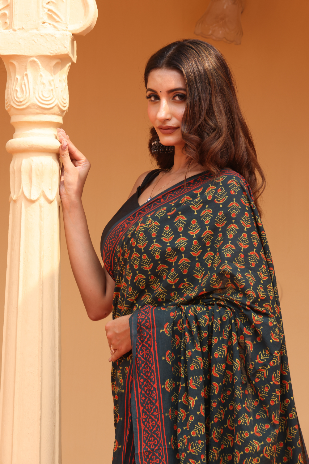 Refreshing Green Cotton Saree – Lightweight, Breathable & Timelessly Elegant