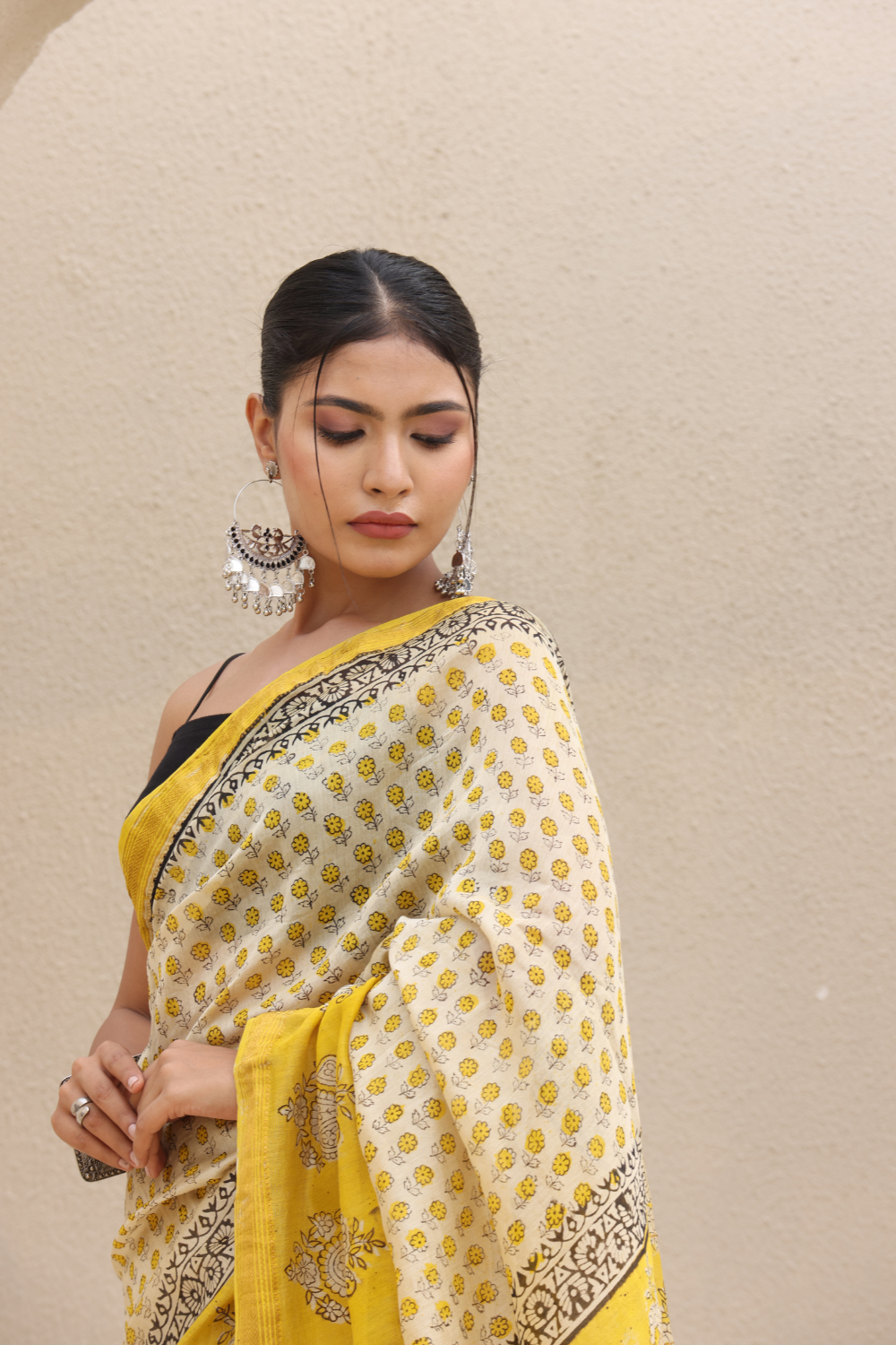 Radiant Yellow Chanderi Silk Saree