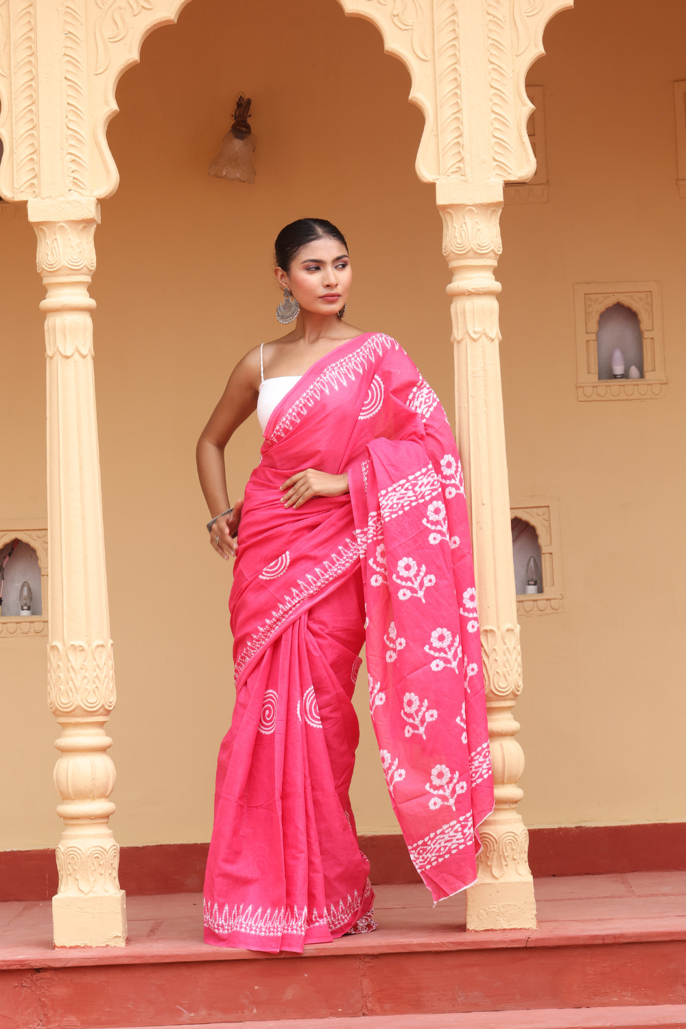 Graceful Pink Cotton Saree – Soft, Breathable & Effortlessly Elegant