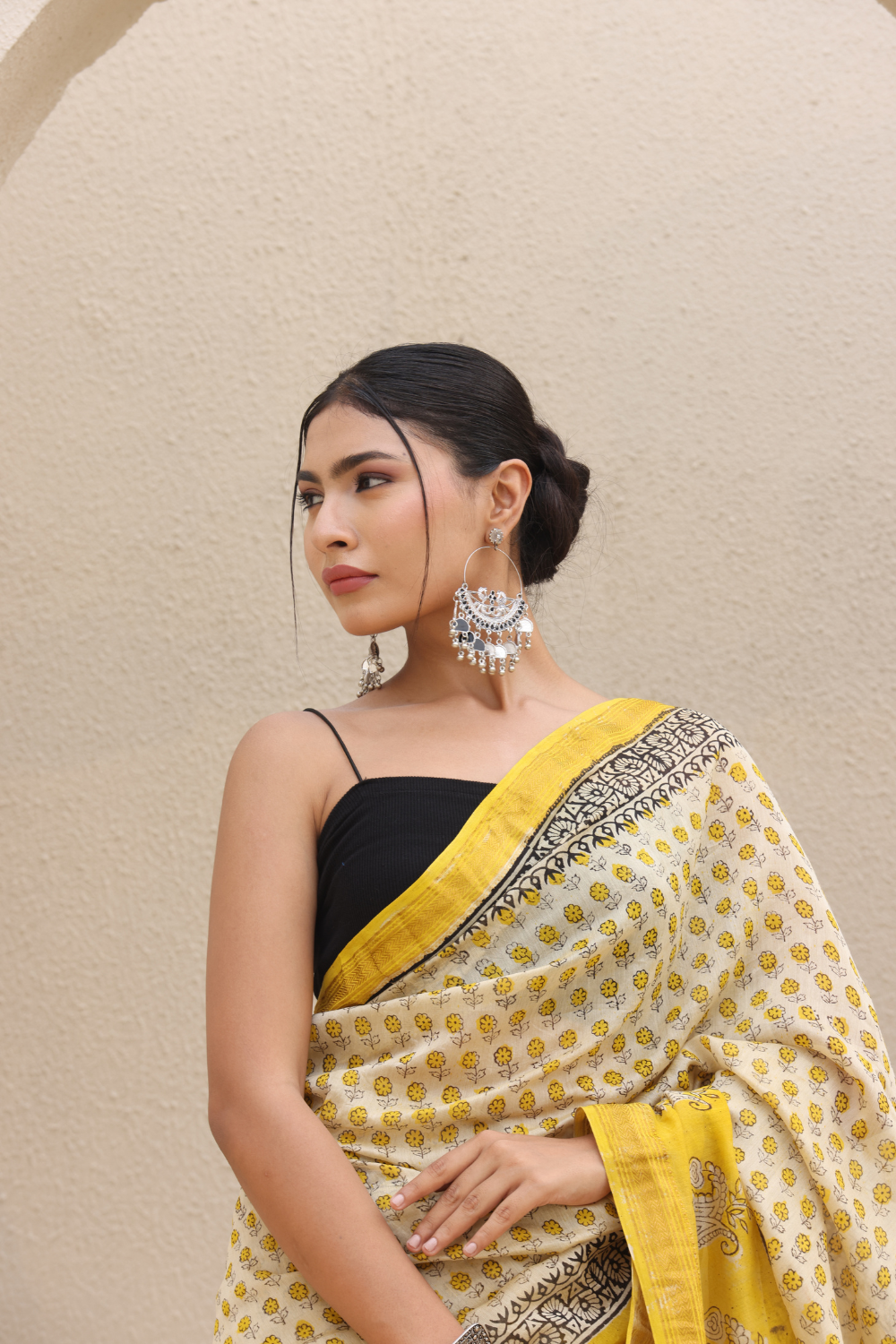 Radiant Yellow Chanderi Silk Saree