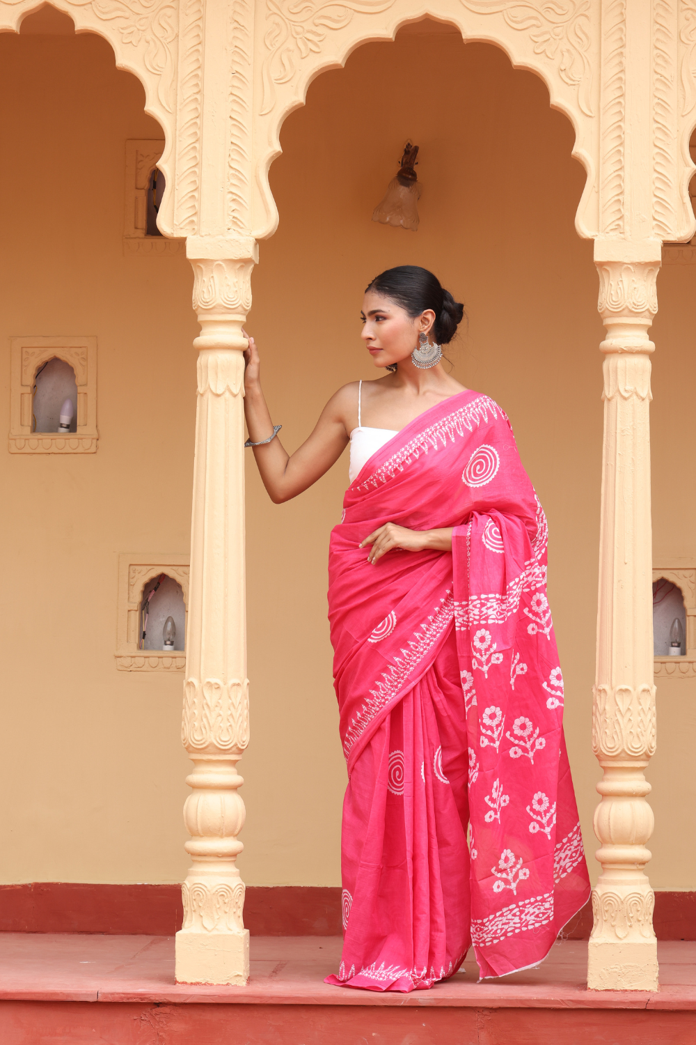 Graceful Pink Cotton Saree – Soft, Breathable & Effortlessly Elegant