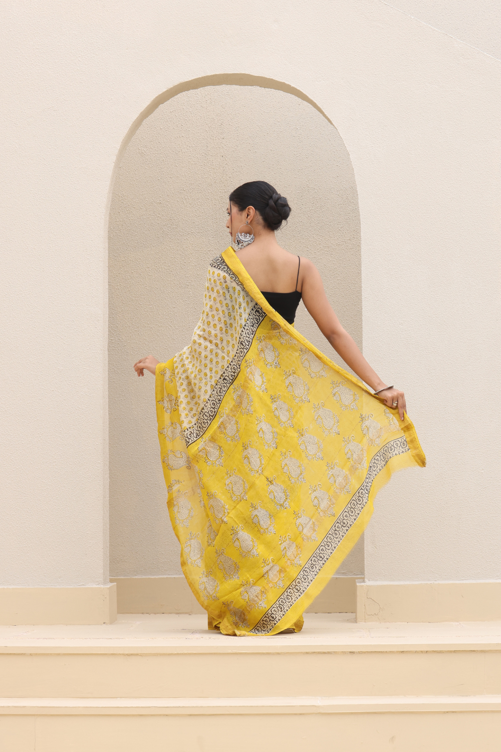 Radiant Yellow Chanderi Silk Saree