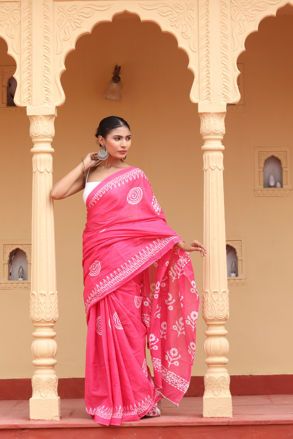 Graceful Pink Cotton Saree – Soft, Breathable & Effortlessly Elegant