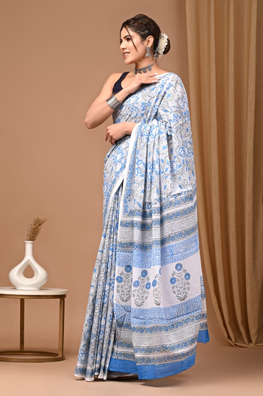 Pure cotton saree perfect for summer elegance.