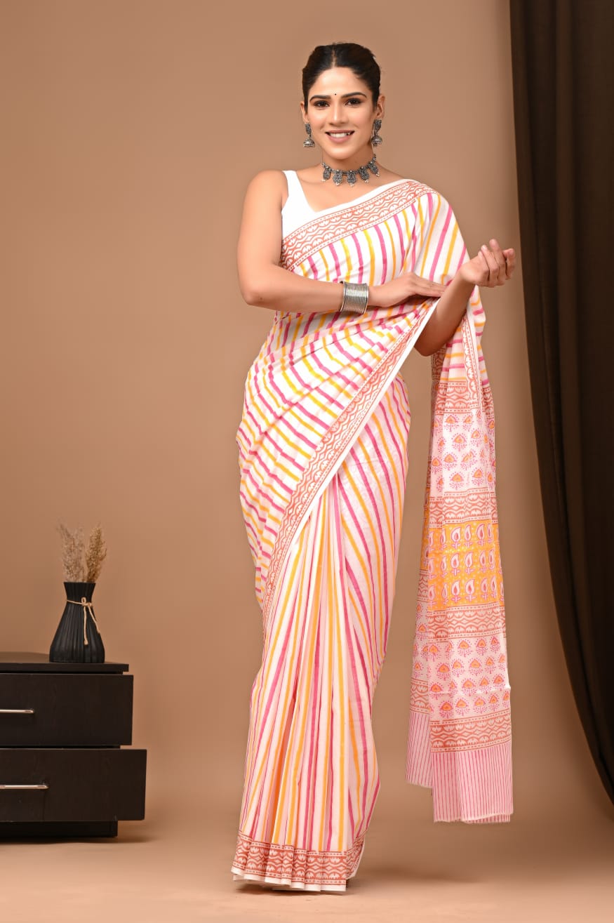 Pure cotton saree perfect for summer elegance.